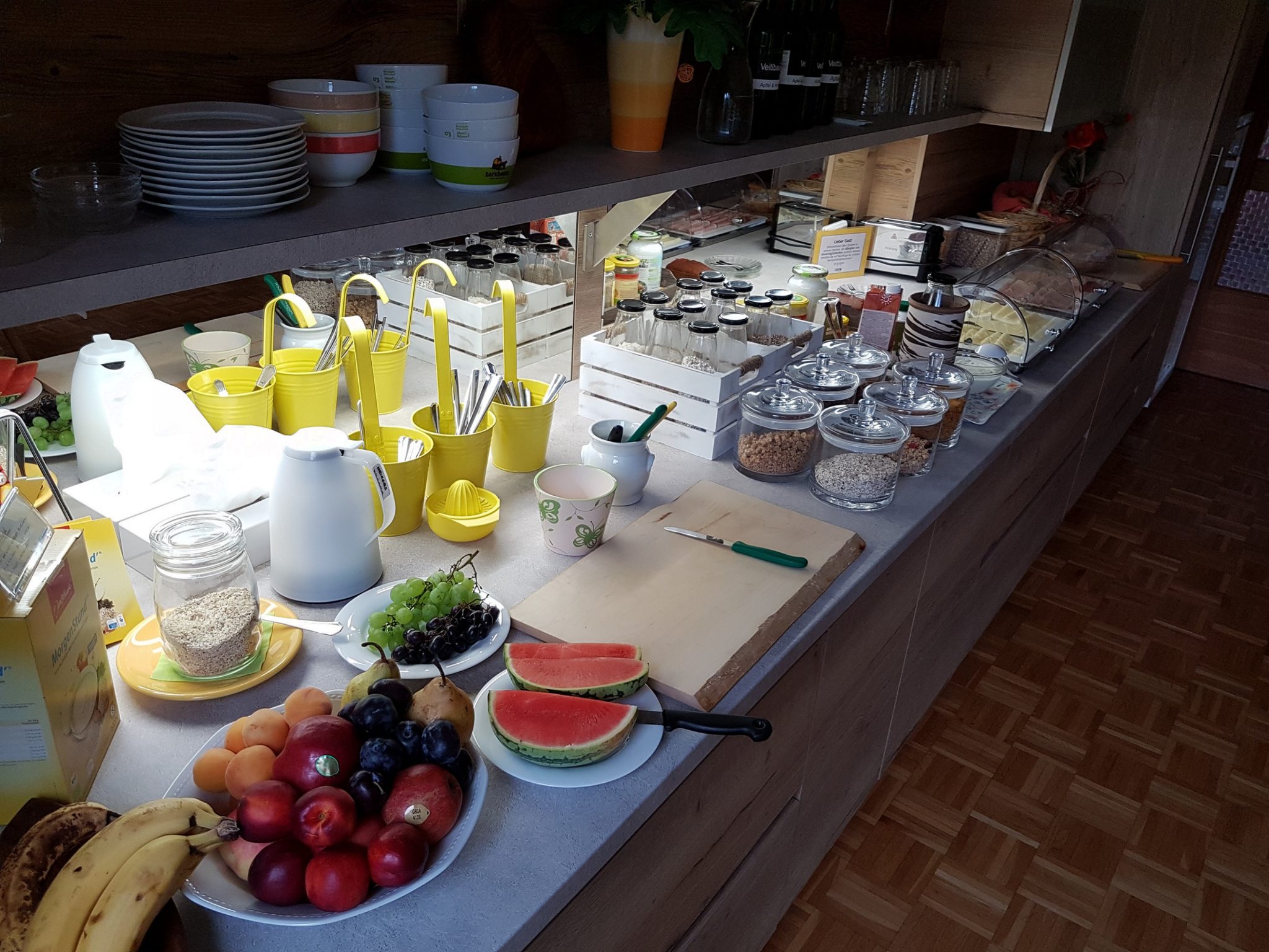 Frühstücksbuffet 2 Privatzimmer und Ferienwohnungen Gassner Nationalpark Gesäuse